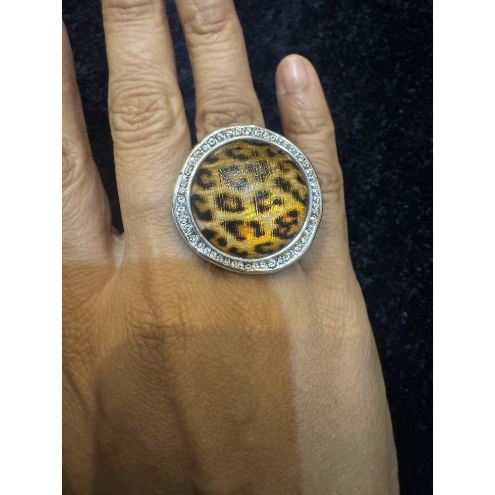 Brighton‎  TRINITY Leopard Ring with Crystals Size 5  J60733  NWT